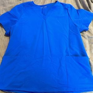 Mandala Brand Royal Blue scrub top, Large, 4 pockets